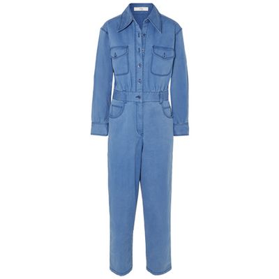 Washed Cotton-Blend Twill Jumpsuit from Tibi