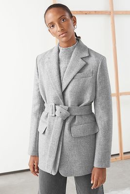 Square Buckle Belted Blazer from & Other Stories