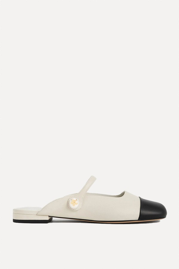 Aeryn Pearl Embellished Flat Mules from Charles & Keith