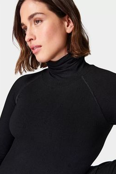 Modal Dot High Neck Jacquard Base Layer Top from Sweaty Betty