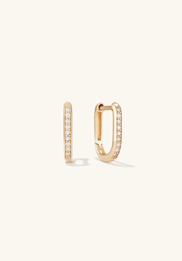 Pavé Diamond U Hoops