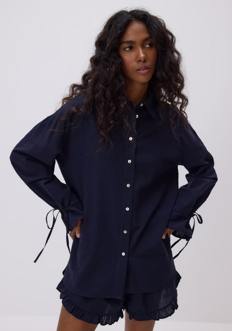 Shirt Tied At The Cuffs 
