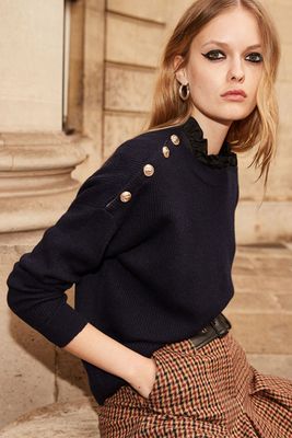 Navy Blue Sweater With Long Sleeves from The Kooples
