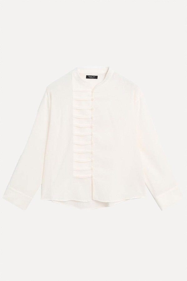 Round-Neck Shirt With Button Details from Massimo Dutti