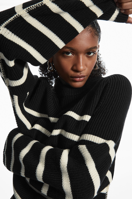 Heavyweight Striped Knitted Jumper from COS