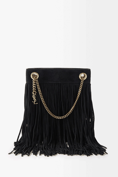 Grace Fringed Suede Shoulder Bag from Saint Laurent 