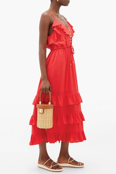 Bethan Tiered-Ruffled Midi Dress from Melissa Odabash