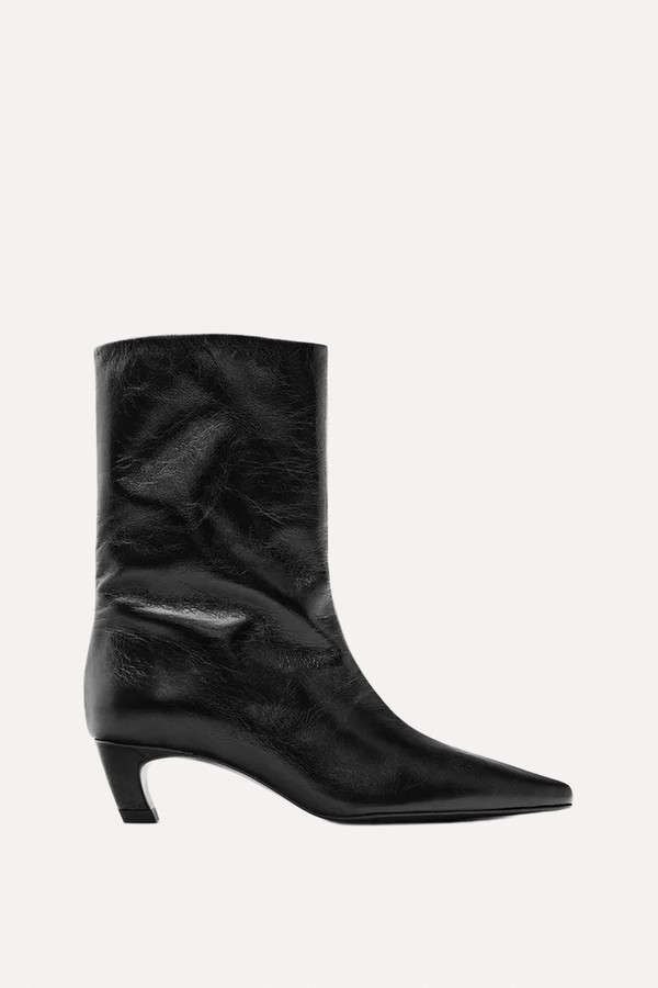 Leather High Heel Ankle Boots from Massimo Dutti