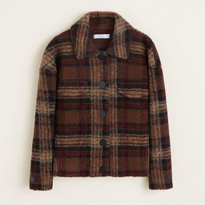 Checkered Wool-Blend Jacket from Mango