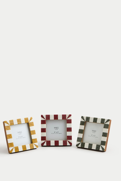  Set Of 3 Checked Photo Frames from Marks & Spencer