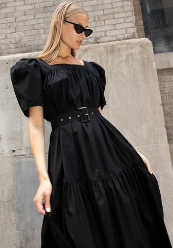 Mariana Puff Sleeve Belted Dress from Pixie Market