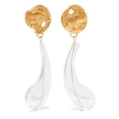 The Distant Tear Gold-Plated and Glass Earrings from Alighieri