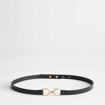 Snake Embossed Leather Belt from Other Stories