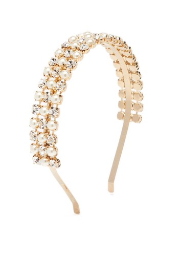 Metallic Polka Crystal And Faux-Pearl Headband  from Rosantica