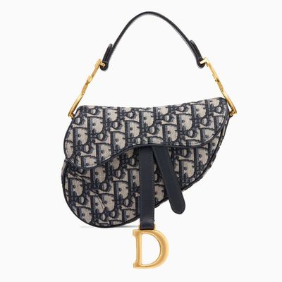 Mini Saddle Bag In Blue Canvas from Dior