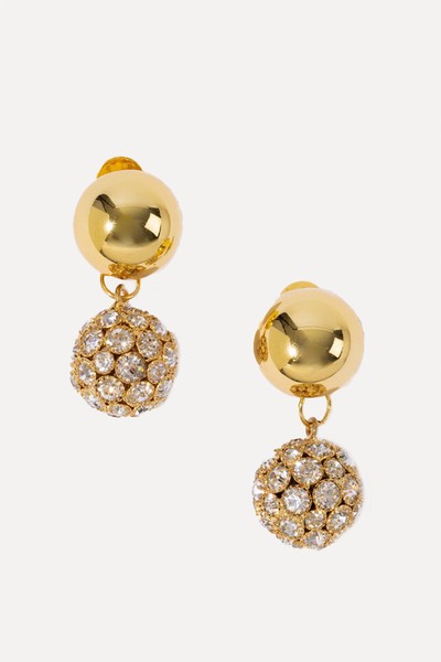 Crystal-Embellished Sphere Earrings from Pearl Octopuss.y