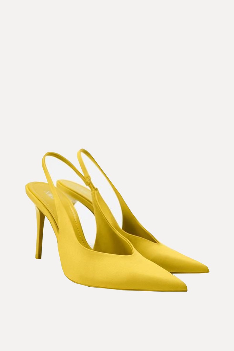 Satin High-Heel Slingback Shoes from Zara