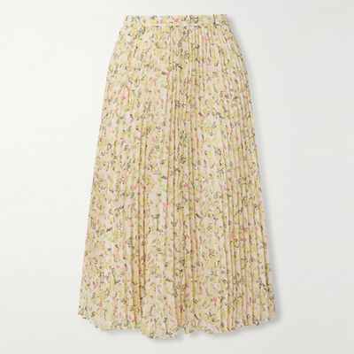 Pleated Printed Georgette Midi Skirt from Jason Wu