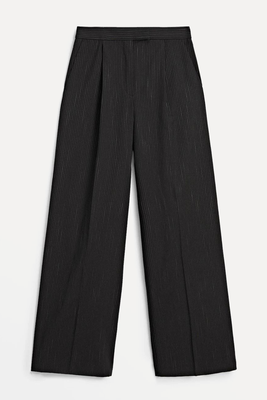 Wide-Leg Pinstripe Trousers from Massimo Dutti