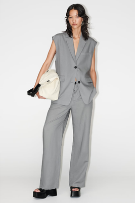 Linen Blend Oversize Waistcoat from Zara