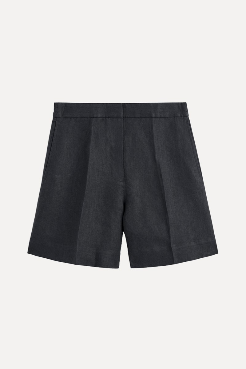 Tailored Elasticated Linen Shorts
