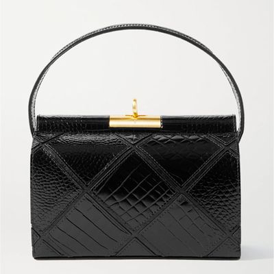 Milky Croc-Effect Leather Tote