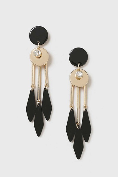 Black Shard Drop Earrings