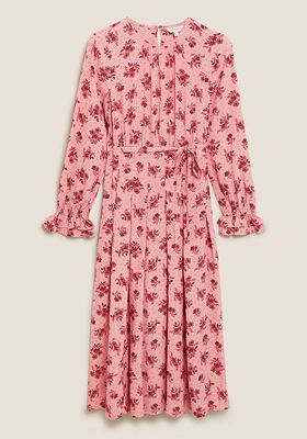 Floral Tie Front Midi Relaxed Dress from Per Una