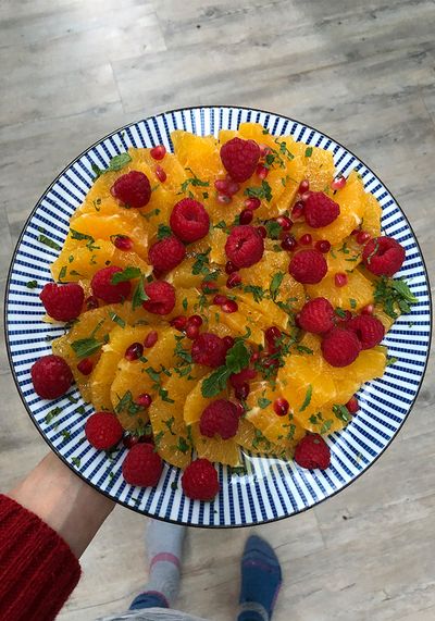 Citrus Fruit Salad With Raspberries