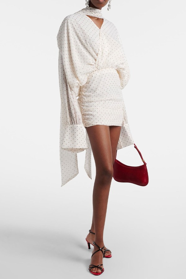 Floral Scarf-Detail Minidress