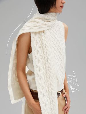 Yvette - Merino Wool Cable Knit Cream, $198