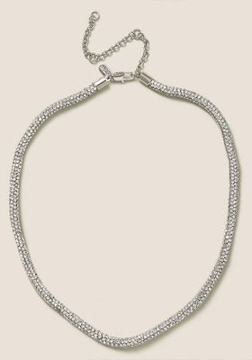 Rhinestone Short Rope Necklace