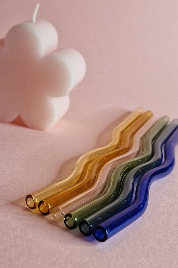 Wavy Glass Straws from Minerva & Moon