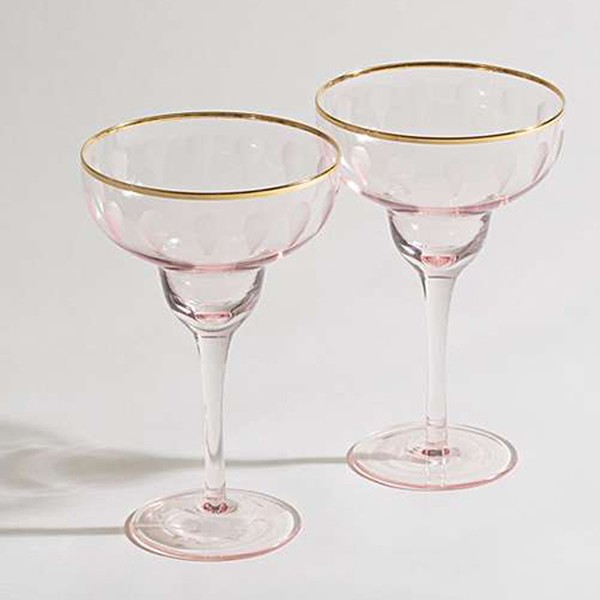 Mila Pink Margarita Glasses Set Of Two from Oliver Bonas