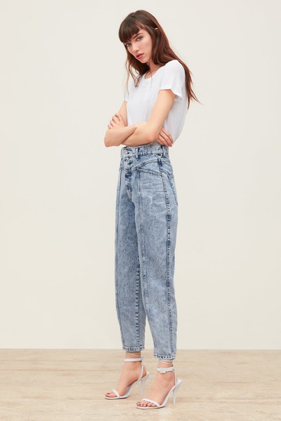 ZW Premium ’80s Baggy Acid Blue Jeans from Zara