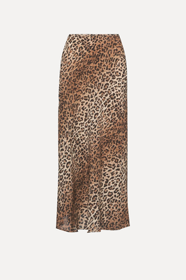 Kelly Leopard-Print Woven-Blend Maxi Skirt  from RIXO