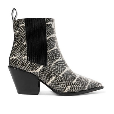 Snake-Effect Leather Ankle Boots from Aeyde