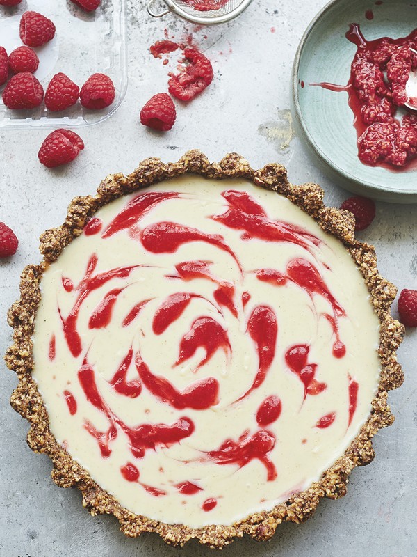 White Chocolate, Cardamom & Raspberry Tart
