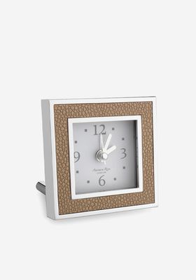 Sand Shagreen Square Silent Alarm Clock from Addison Ross