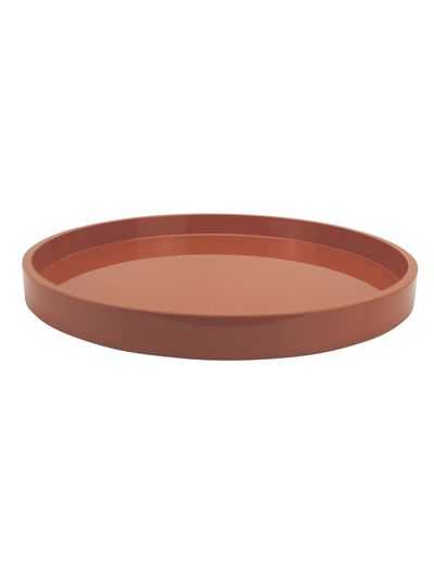 Orange Round Medium Lacquered Tray