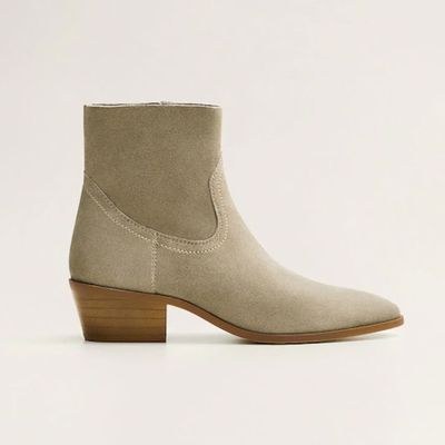 Heel Leather Ankle Boots from Mango