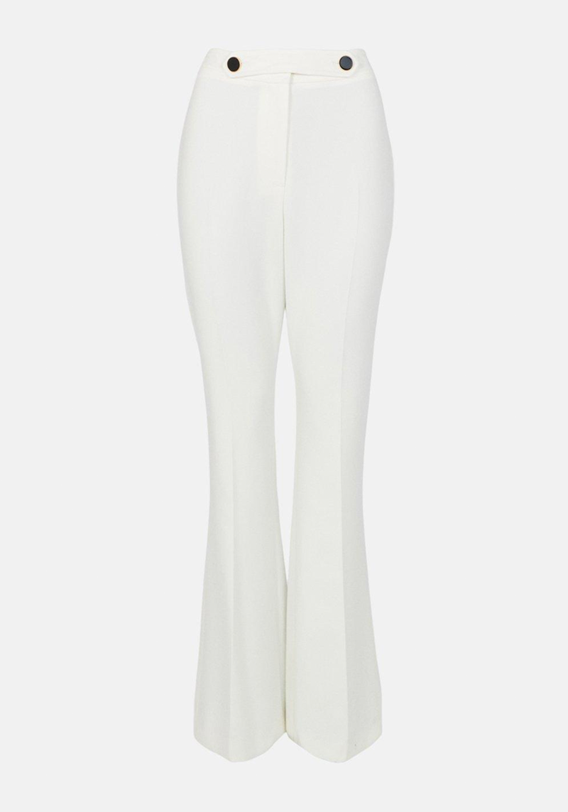 Button Detail Flared Trouser