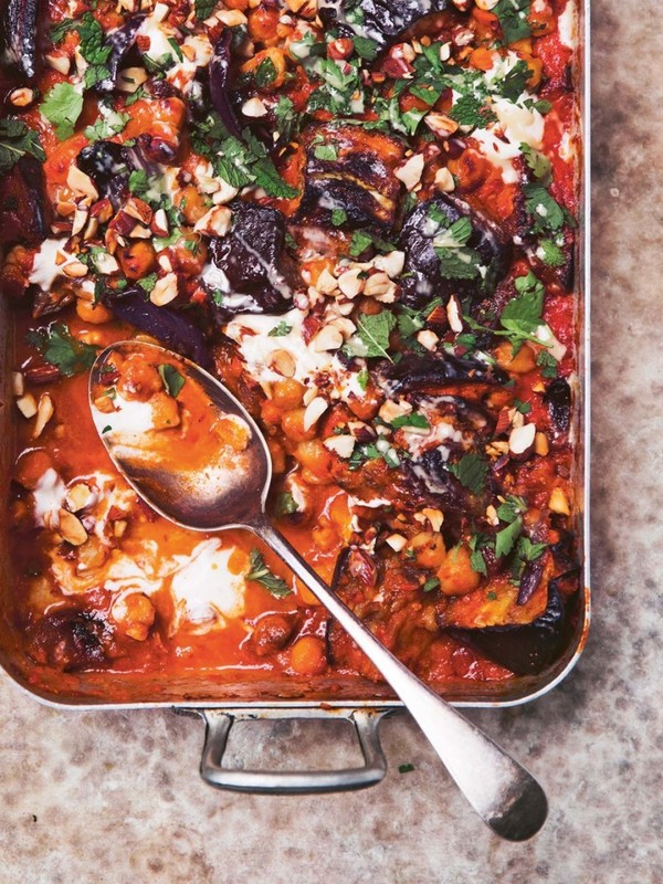 Harissa Aubergine & Chickpeas