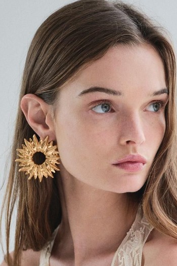 Metal Sun Earrings