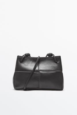 Nappa Leather Crossbody Bag With Seam Details