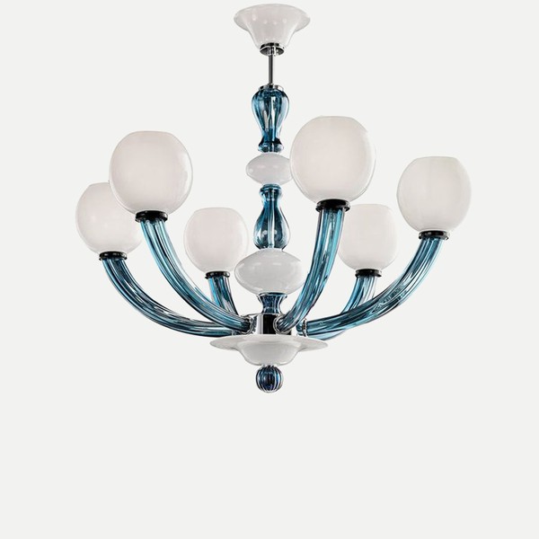 Balbi Blue 6-Light Chandelier from Sylcom