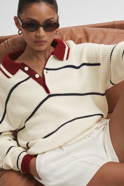 The Upside Oversized Cotton Polo Jumper from Reiss