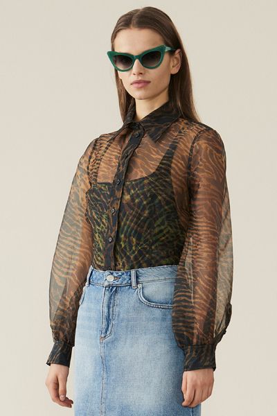 Printed Organza Shirt from Ganni