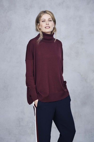 Slouchy Fine Knit Roll Neck