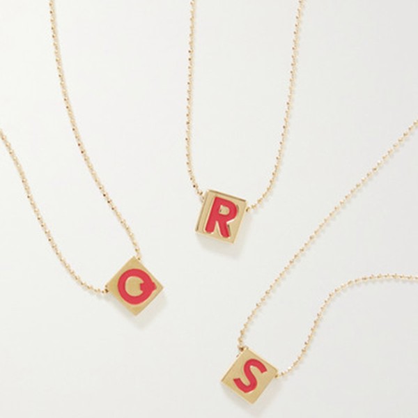Initial This Gold-Plated & Enamel Necklace